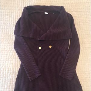 Women’s Cabi Shawl Collared two-button Plum Duster Cardigan Sweater